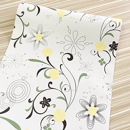 Yifely Yellow Blooms Furniture Paper Decorative Shelf Drawer Liner Self-Adhesive Storage Locker Decor 17.7 Inch by 9.8 Feet | The Storepaperoomates Retail Market - Fast Affordable Shopping
