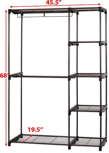 Simple Houseware Freestanding Cloths Garment Organizer Closet with Cover, Dark Gray | The Storepaperoomates Retail Market - Fast Affordable Shopping