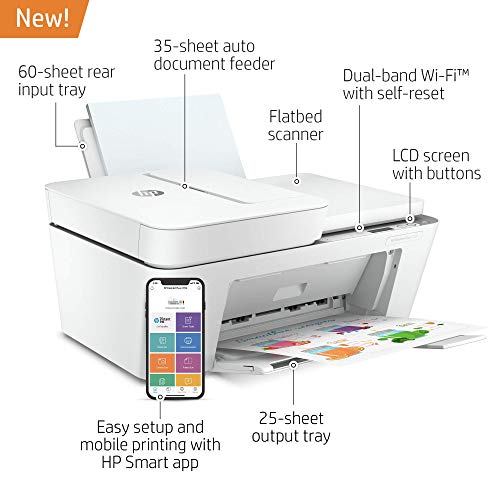 HP DeskJet Plus 4155 Wireless All-in-One Printer | Mobile Print, Scan & Copy | HP Instant Ink Ready | Auto Document Feeder (3XV13A) (Renewed) | The Storepaperoomates Retail Market - Fast Affordable Shopping