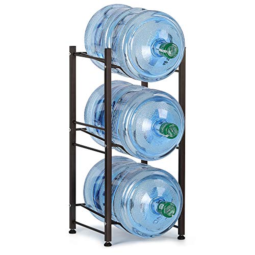 LIANTRAL 5 Gallon Water Jug Holder Water Bottle Storage Rack, 3 Tiers, Dark Brown | The Storepaperoomates Retail Market - Fast Affordable Shopping