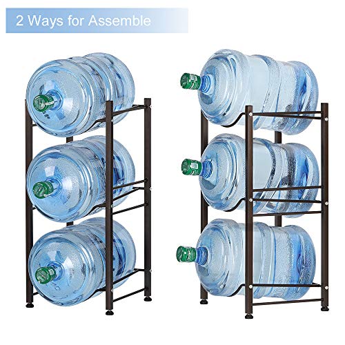 LIANTRAL 5 Gallon Water Jug Holder Water Bottle Storage Rack, 3 Tiers, Dark Brown | The Storepaperoomates Retail Market - Fast Affordable Shopping