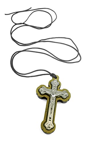 Olive Wood Cross Pendant Necklace Silver Plated Crucifix with Thread Holy Land 1.8″ | The Storepaperoomates Retail Market - Fast Affordable Shopping