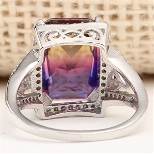 preeyanan Noble 925 Silver Filled Purple Topaz Ametrine Wedding Gemstone Rings Engagement (10) | The Storepaperoomates Retail Market - Fast Affordable Shopping