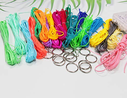 String Gimp Plastic Lacing Cord for Bracelets Scoubidou Craft Kits with Snap Clip Hooks 20 Colors | The Storepaperoomates Retail Market - Fast Affordable Shopping