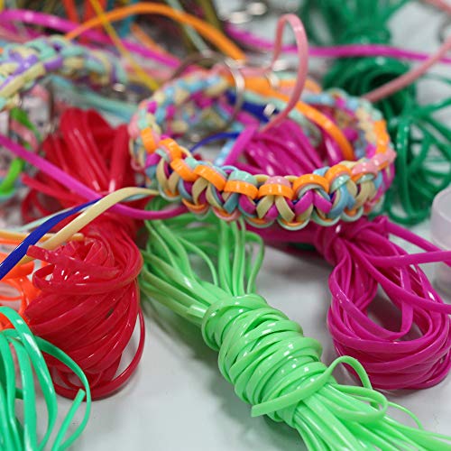 String Gimp Plastic Lacing Cord for Bracelets Scoubidou Craft Kits with Snap Clip Hooks 20 Colors | The Storepaperoomates Retail Market - Fast Affordable Shopping