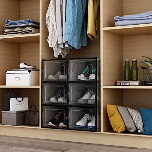 East Loft 6 Pack Extra Large Clear Plastic Shoe Box Storage Organizer – Stackable, Breathable, Front Opening door, Multiple Configurations, Holds up to Size 13 Men/Women Shoes | The Storepaperoomates Retail Market - Fast Affordable Shopping