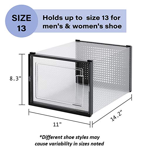 East Loft 6 Pack Extra Large Clear Plastic Shoe Box Storage Organizer – Stackable, Breathable, Front Opening door, Multiple Configurations, Holds up to Size 13 Men/Women Shoes | The Storepaperoomates Retail Market - Fast Affordable Shopping