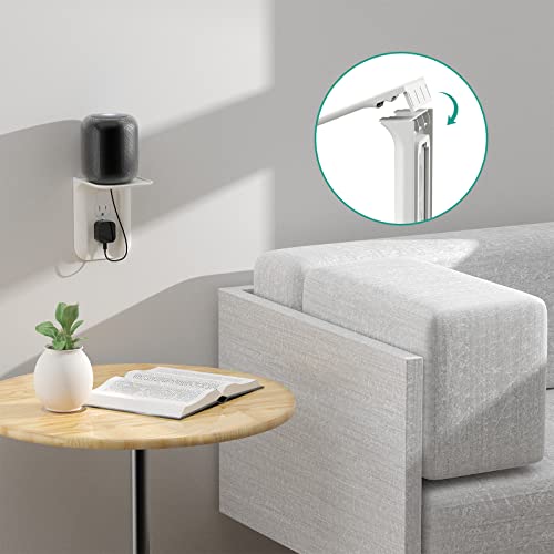 WALI Outlet Shelf Wall Holder, Standard Vertical Duplex Decorative Outlet Space Saving for Smart Home Speakers Anything up to 10lbs, Easy Install with in a Minute (OLS002-W), 2 Pack, White | The Storepaperoomates Retail Market - Fast Affordable Shopping