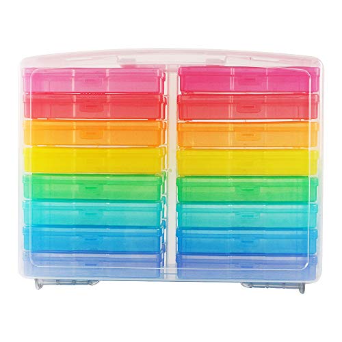 novelinks Transparent 4″ x 6″ Photo Cases and Clear Craft Keeper with Handle – 16 Inner Cases Plastic Storage Container Box (Multi-Colored) | The Storepaperoomates Retail Market - Fast Affordable Shopping
