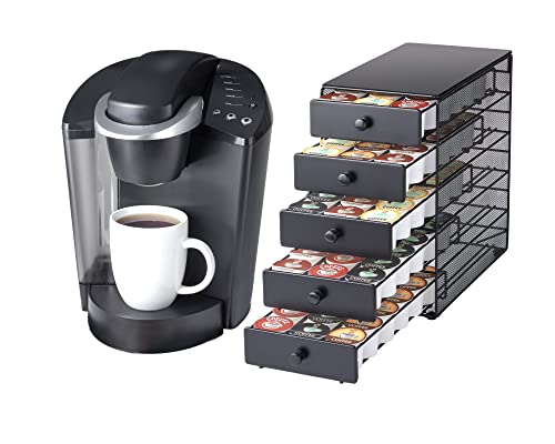 Nifty Coffee Pod Drawer – Black Satin Finish, Compatible with K-Cups, 90 Pod Pack Capacity Rack, 5-Tier Holder, XXL Storage, Stylish Home or Office Kitchen Counter Organizer | The Storepaperoomates Retail Market - Fast Affordable Shopping