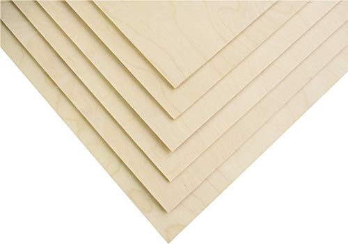 Premium Baltic Birch Plywood,3 mm 1/8″x 12″x 18″ Thin Wood 6 Flat Sheets with B/BB Grade Veneer for DIY Arts and Crafts,Woodworking,Scroll Sawing Projects,Painting,Drawing,Laser Cutting Projects | The Storepaperoomates Retail Market - Fast Affordable Shopping