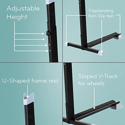 Bike Nook Bicycle Stand, Portable and Stationary Space-Saving Rack with Adjustable Height, for Indoor Bike Storage | The Storepaperoomates Retail Market - Fast Affordable Shopping