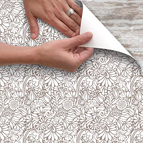 Con-Tact Brand Creative Covering Self-Adhesive Vinyl Drawer and Shelf Liner, 18″ x 20′, Batik Taupe | The Storepaperoomates Retail Market - Fast Affordable Shopping