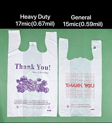 R Noble Heavy Duty 12???23???7?Purple Flower Thank You Reusable Disposable Grocery T-Shirt Plastic Bags 200 Counts 17Mic | The Storepaperoomates Retail Market - Fast Affordable Shopping