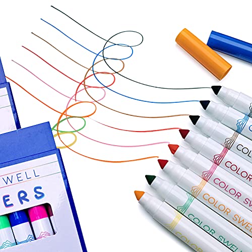 Color Swell Washable Markers Bulk Pack 18 Boxes of 8 Vibrant Colors (144 Total) Perfect Markers for Kids, Parties, Classrooms | The Storepaperoomates Retail Market - Fast Affordable Shopping