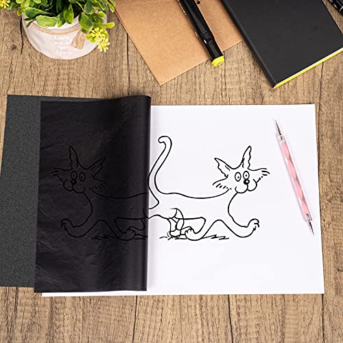 200 Sheets Carbon Paper Black Graphite Paper Transfer Tracing Paper and 5 Pieces Ball Embossing Styluses for DIY Woodworking, Paper, Canvas and Other Art Craft Surfaces | The Storepaperoomates Retail Market - Fast Affordable Shopping