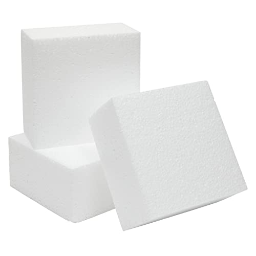 12 Pack Craft Foam Blocks, 4x4x2 Square Polystyrene Bricks for Flower Arrangements, Models, Decorations | The Storepaperoomates Retail Market - Fast Affordable Shopping