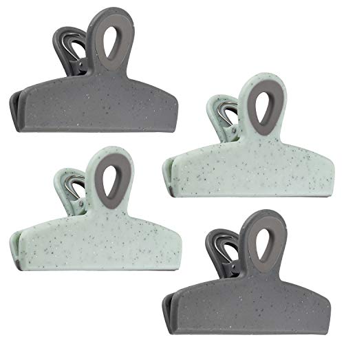 Cook with Color Bag Clips, 4 Large Heavy Duty Chip Clips for Food Storage with Air Tight Seal Grip for Snack Bags and Food Bags, Jumbo Food Clips (Speckled Gray & Teal) | The Storepaperoomates Retail Market - Fast Affordable Shopping