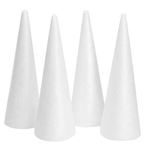 4 Pack Foam Tree Cones for DIY Crafts, Xmas Party Decor, Christmas Gnomes (5.5 x 13.5 in) | The Storepaperoomates Retail Market - Fast Affordable Shopping