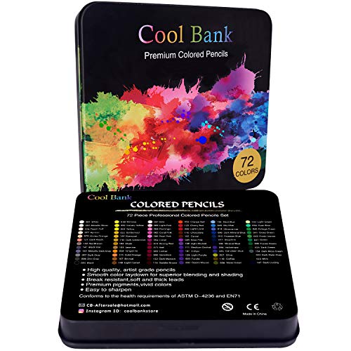 72 Professional Colored Pencils, Artist Pencils Set with 2 x 50 Page Drawing Pad(A4), Premium Artist Soft Series Lead with Vibrant Colors for Sketching, Shading & Coloring in Tin Box | The Storepaperoomates Retail Market - Fast Affordable Shopping