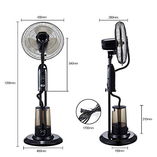 ADASP Oscillating Fan with Misting Kit, Outdoor Commercial Negative Ion Humidification Fan,Movable Pedestal Floor Fan,3 Cooling Speeds, for Patio, Restaurant , Industrial Cooling | The Storepaperoomates Retail Market - Fast Affordable Shopping