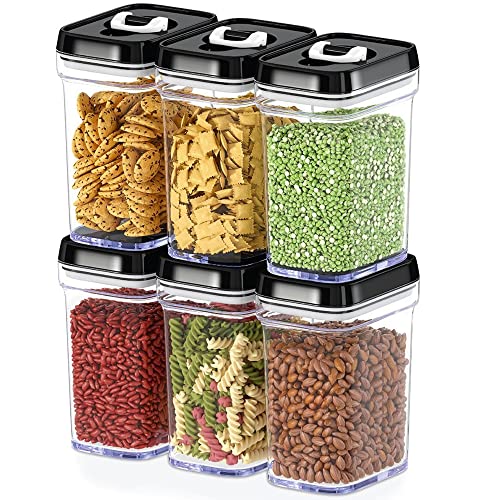 DWËLLZA KITCHEN Airtight Food Storage Containers with Lids – 6 Piece Set Air Tight Kitchen Storage Containers for Pantry Organization and Storage – Clear Plastic BPA-Free – Keeps Food Fresh & Dry | The Storepaperoomates Retail Market - Fast Affordable Shopping