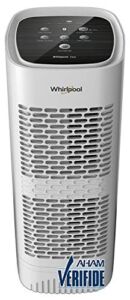 Whirlpool Whispure WPT60P, True HEPA Air Purifier, Activated Carbon Advanced Anti-Bacteria, Ideal for Allergies, Odors, Pet Dander, Mold, Smoke, Smokers, and Germs, Medium, White
