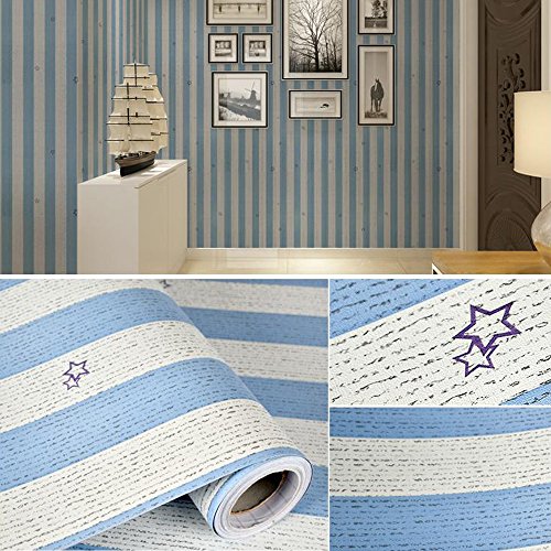 Yifely SimpleLife4U Self-Adhesive Shelf Liner Removable Furniture Paper for Covering Old Dresser Drawers, Blue Stripe Stars, 17.7 Inch by 9.8 Feet | The Storepaperoomates Retail Market - Fast Affordable Shopping