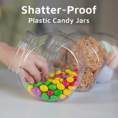 Candy Jar, Candy Jars with Lids, Cookie Jar for Kitchen Counter, Plastic Candy Jars for Candy Buffet and Party Table, Candy Buffet Containers, Cookie Jars with Lids Set, Candy Holder, Clear Plastic Jars with Lids, 3 Pack, 48 oz | The Storepaperoomates Retail Market - Fast Affordable Shopping