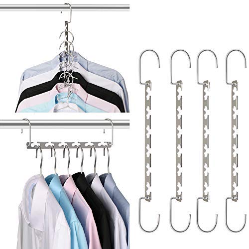 GEFTOL Space Saving Hangers Metal Hanger Magic Cascading Hanger Closet Clothes Organizer(4 Pack) | The Storepaperoomates Retail Market - Fast Affordable Shopping