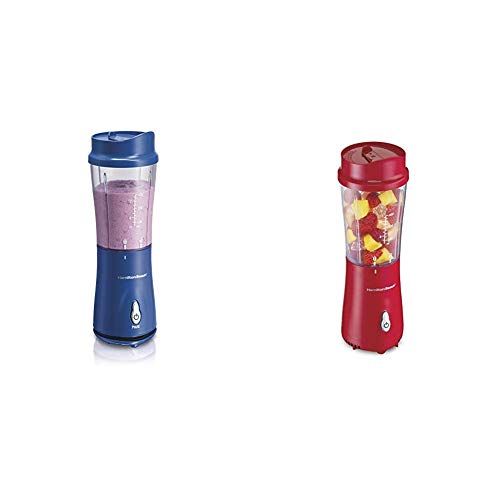 Hamilton Beach Personal Smoothie Blender With 14 Oz Travel Cup And Lid, Blue 51132 & Hamilton Beach Personal Blender for Shakes and Smoothies with 14oz Travel Cup and Lid, Red (51101RV) | The Storepaperoomates Retail Market - Fast Affordable Shopping