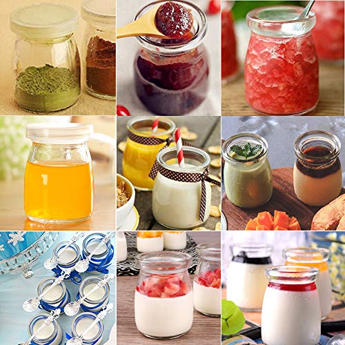 Folinstall 7oz Small Glass Jars with Cork Lids, 20 Pack Yogurt Container with PE Lids for Candy, Cake, Pudding, Yogurt, Jam, Empty Candle Jars for Candle Making, with Spoons, Labels, Tags | The Storepaperoomates Retail Market - Fast Affordable Shopping