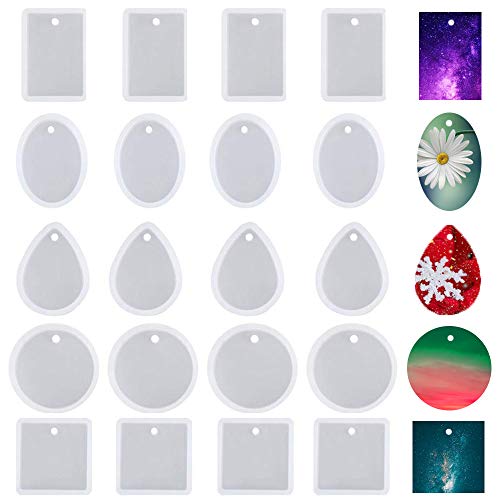 20pcs Jewelry Casting Molds, TuNan Silicone Pendant Resin Molds with Hanging Hole, Jewelry Making DIY Craft Tools – 5 Styles | The Storepaperoomates Retail Market - Fast Affordable Shopping