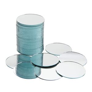 Juvale 2 inch Mini Circle Mirror Tiles, Arts and Crafts Supplies (60-Pack)