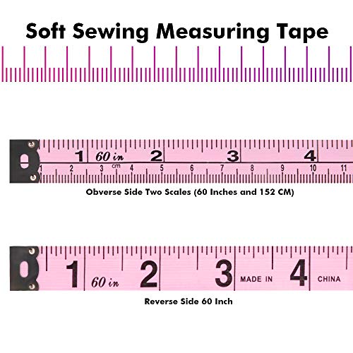 Edtape 2PCS Measuring Tape for Body,Soft Tape Measure for Body Sewing Fabric Tailor Cloth Craft Measurement Tape，60 Inch/1.5M Pink Retractable Dual Sided Measure Tape Set | The Storepaperoomates Retail Market - Fast Affordable Shopping
