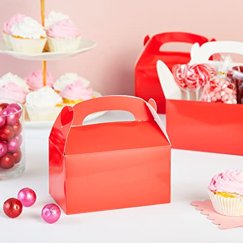 Juvale 24 Pack Red Gable Boxes for Candy, Goodie Gift Box with Handles for Treats (6.2 x 3.5 x 3.6 In) | The Storepaperoomates Retail Market - Fast Affordable Shopping
