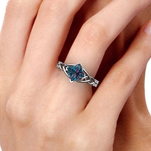 Phetmanee Shop Mystic 925 Silver Filled 2.8CT Sapphire Blue Topaz Wedding Engagement Ring #6-10 (10) | The Storepaperoomates Retail Market - Fast Affordable Shopping