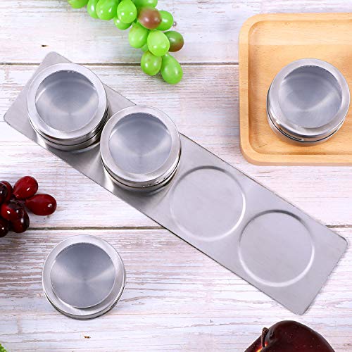 Chengu 3 Pieces Stainless Steel Wall Plate Base Wall Mounted Base for Home Kitchen Spice Jars Supplies | The Storepaperoomates Retail Market - Fast Affordable Shopping