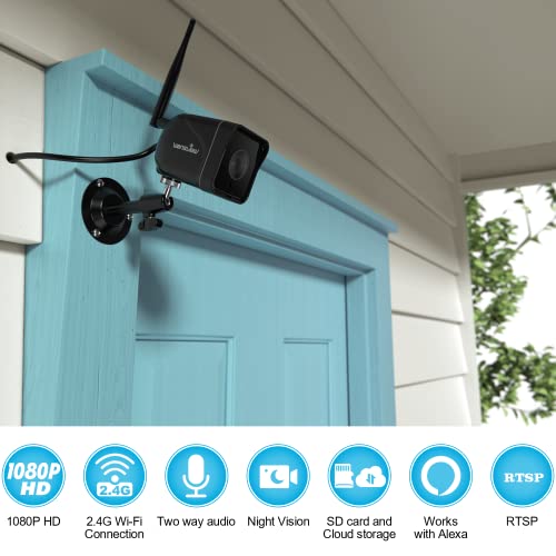 Outdoor Security Camera, wansview 1080P Wireless WiFi IP66 Waterproof Surveillance Home Camera with Motion Detection, 2 Way Audio, Night Vision, SD Card Storage and Works with Alexa W6 (Black) | The Storepaperoomates Retail Market - Fast Affordable Shopping