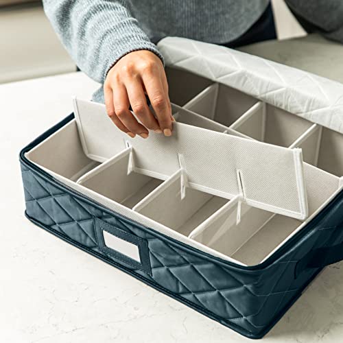 Teemto China Storage Containers Quilted. 7PC Dishes Storage Kit with 48 Cut-to-Size Felt Inners. Fine China Storage, Plate Platter Storage, Glass and Dish Storage, Crystal Stemware, Moving Supplies | The Storepaperoomates Retail Market - Fast Affordable Shopping