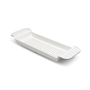 madesmart Expandable Bath Shelf, Non-slip Grip, Fits Most Tubs 30.87″ x 6.81″, BPA-Free, White