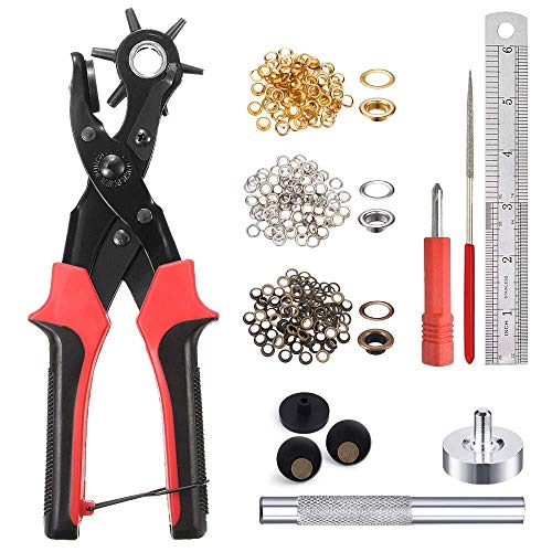 Leather Hole Punch Tool for Belt – Multi Hole Sizes Puncher for Belts, Watch Bands, Straps, Dog Collars, Saddles, Shoes, Fabric, DIY Home or Craft Projects – with 5/32″ Grommet Eyelet Kit 100 Sets | The Storepaperoomates Retail Market - Fast Affordable Shopping