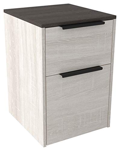 Signature Design by Ashley Dorrinson Modern Farmhouse Filing Cabinet with 2 Drawers, Whitewash & Brown | The Storepaperoomates Retail Market - Fast Affordable Shopping