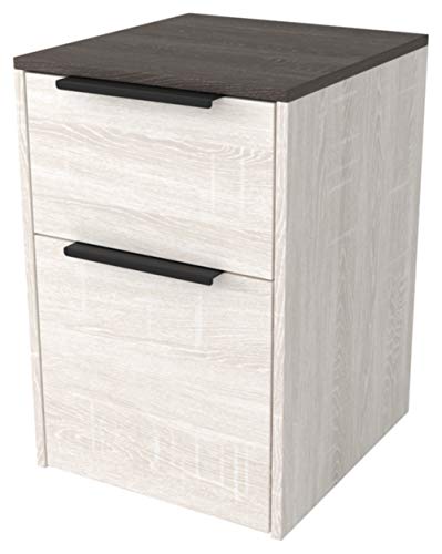 Signature Design by Ashley Dorrinson Modern Farmhouse Filing Cabinet with 2 Drawers, Whitewash & Brown | The Storepaperoomates Retail Market - Fast Affordable Shopping