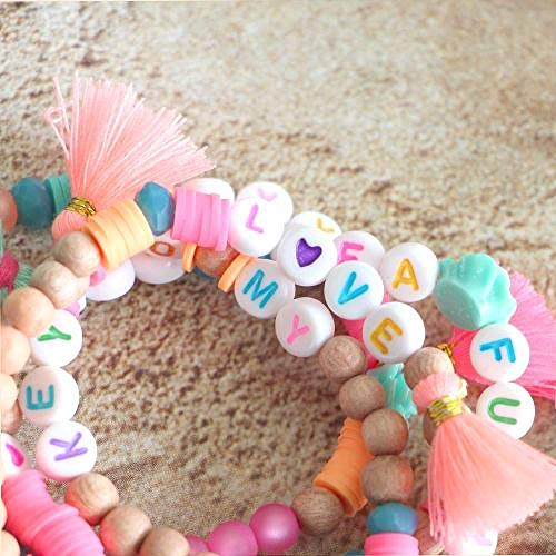 Quefe 1680pcs 4 x 7mm Letter Beads White Round Acrylic Colorful Alphabet Beads for Jewelry Making Bracelets Necklaces Key Chains, Each Letter Included | The Storepaperoomates Retail Market - Fast Affordable Shopping