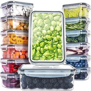 Fullstar (14 Pack) Food Storage Containers with Lids – Plastic Food Containers with Lids – Plastic Containers with Lids BPA-Free – Leftover Food Containers – Airtight Leak Proof Food Container