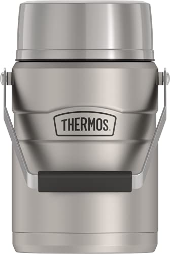 THERMOS Stainless King Vacuum-Insulated Food Jar with 2 Storage Container Inserts, 47 Ounce, Matte Steel | The Storepaperoomates Retail Market - Fast Affordable Shopping