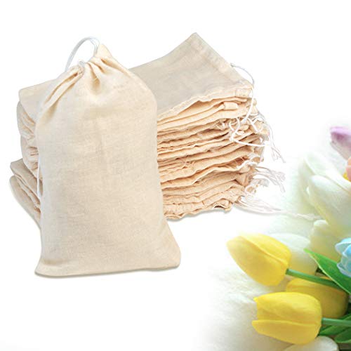 Tayfremn 100Pcs Cotton Drawstring Bags, Reusable Muslin Bag Natural Cotton Bags with Drawstring Produce Bags Bulk Gift Bag Jewelry Pouch for Party Wedding Home Storage, Natural Color (4 x 6 Inches) | The Storepaperoomates Retail Market - Fast Affordable Shopping