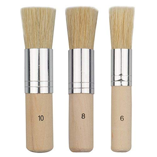 COCODE Wooden Stencil Brush (Set of 3), Natural Bristle Brushes Perfect for Acrylic Painting, Oil Painting, Watercolor Painting, Stencil Project, Card Making and DIY Art Crafts | The Storepaperoomates Retail Market - Fast Affordable Shopping