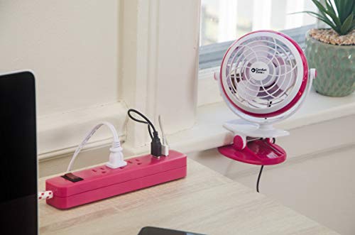 Comfort Zone CZBT4BL 4” USB or Battery Powered Dual Base Combo Clip-on or Desk Fan, Single Speed Setting, Adjustable Tilt, Lightweight, Blue | The Storepaperoomates Retail Market - Fast Affordable Shopping